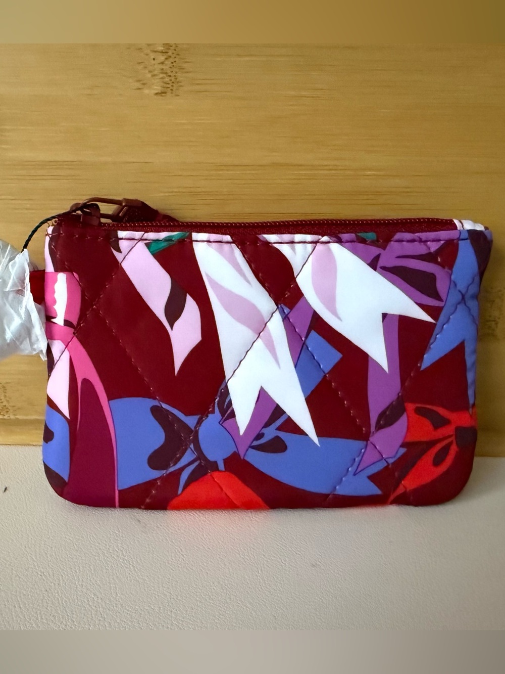 Vera Bradley Quilted Floral Zip Pouch - Red Multi